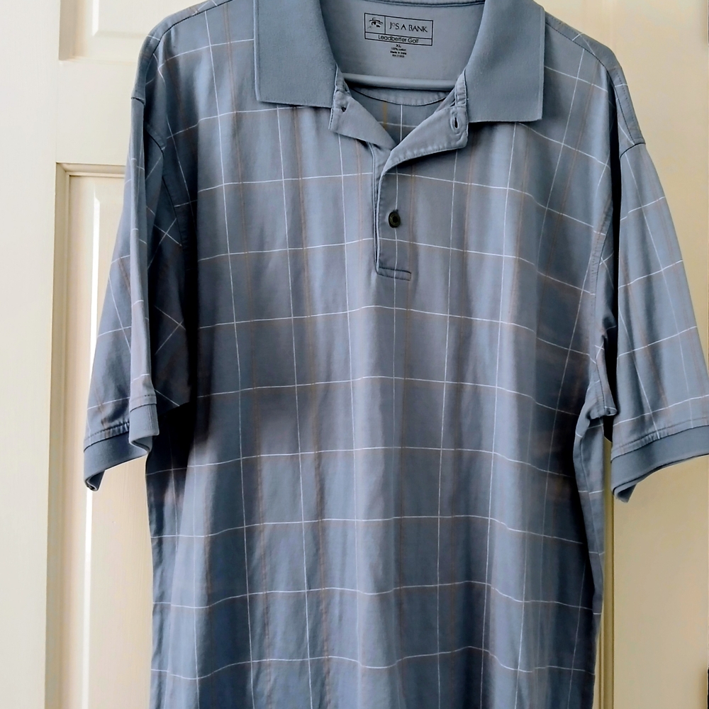 Jos. A. Bank Blue Checkered Polo Shirt